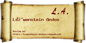 Löwenstein Andos névjegykártya
